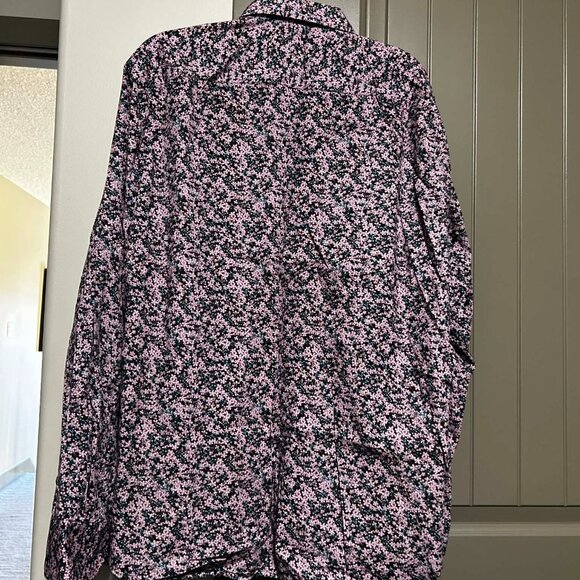 John Lennon by English Laundry Floral Button-Up Shirt XXL Stretch Purple Floral - Picture 3 of 8